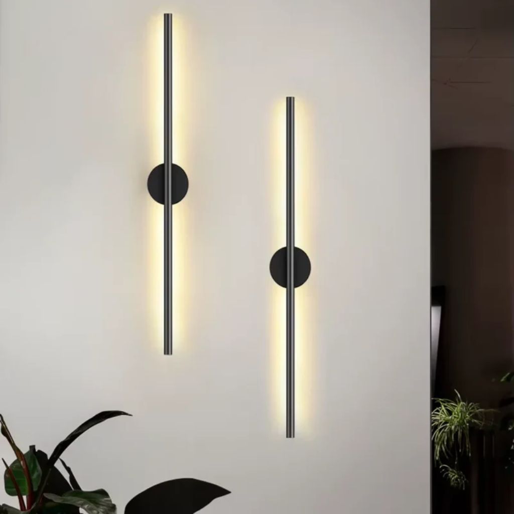 Elongated LED Wall Light Strip Black Aluminum Hardwired Sconce for Bedroom Living Room TV Accent Modern Minimalist | Thomler