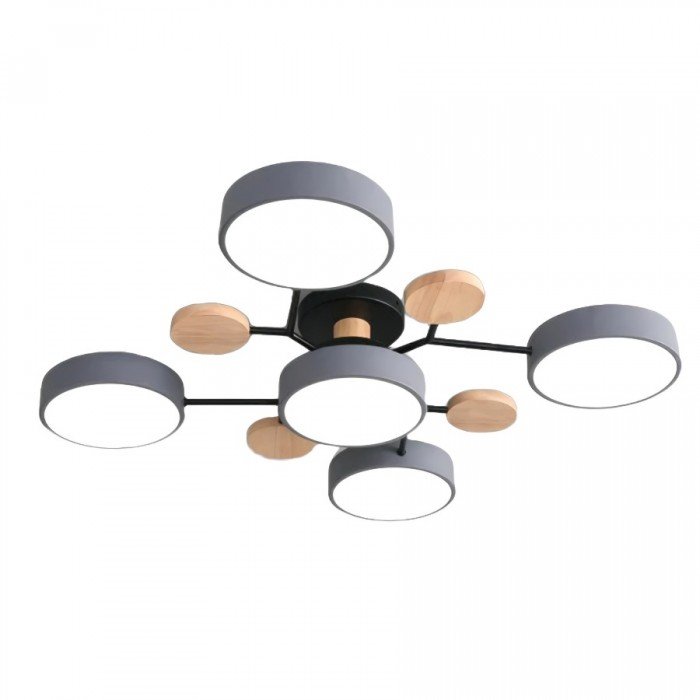 Branched Disc LED Ceiling Light with Wood Accents – Modern Scandinavian Design for Living Room, Bedroom & Dining | Thomler