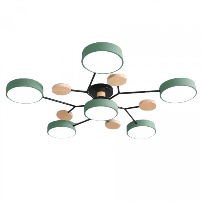 Branched Disc LED Ceiling Light with Wood Accents – Modern Scandinavian Design for Living Room, Bedroom & Dining | Thomler