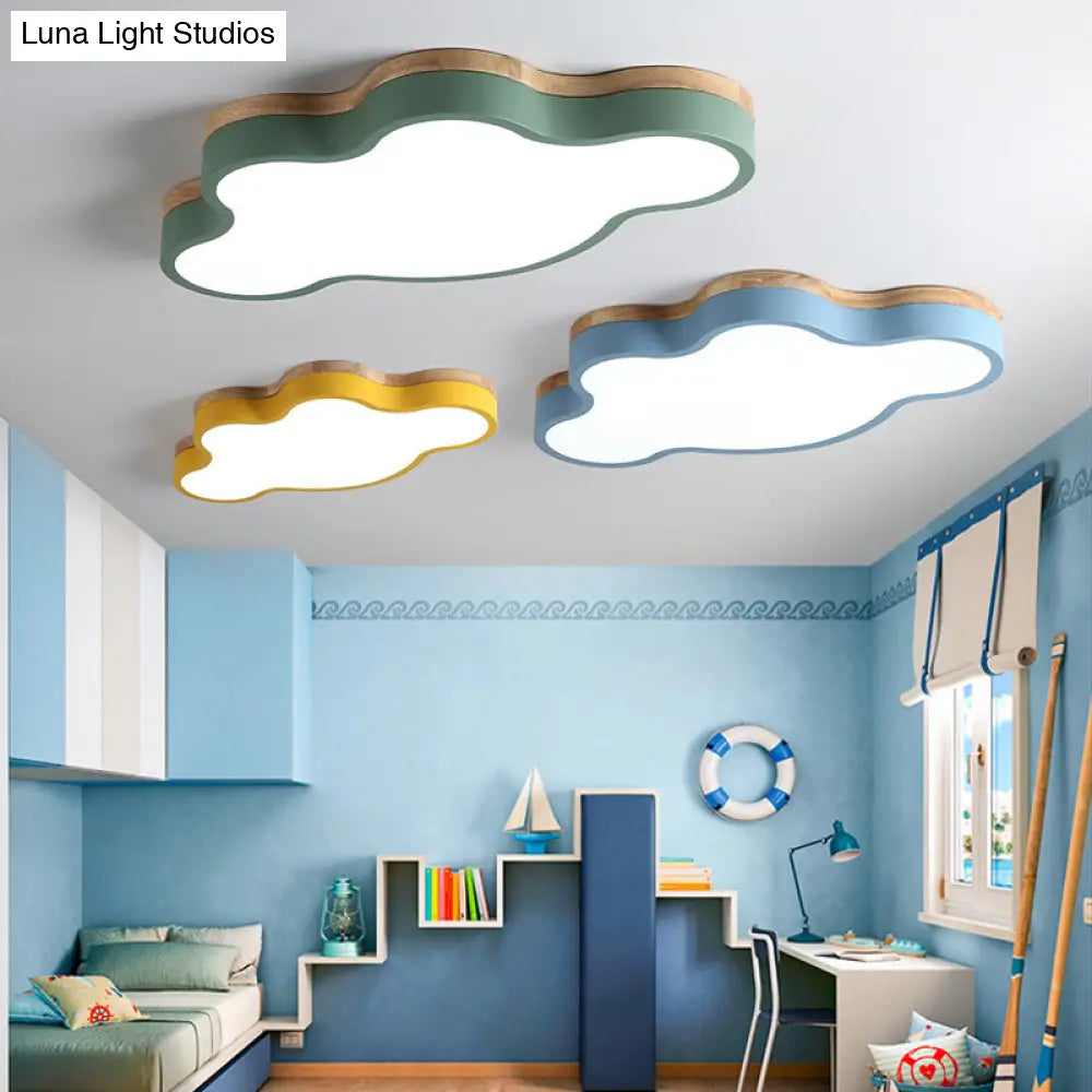 Cloud Flush Mount LED Ceiling Light for Kids Room 20-Inch Metal Fixture Nursery Playroom Bedroom Lighting Toddler Baby Décor | Thomler