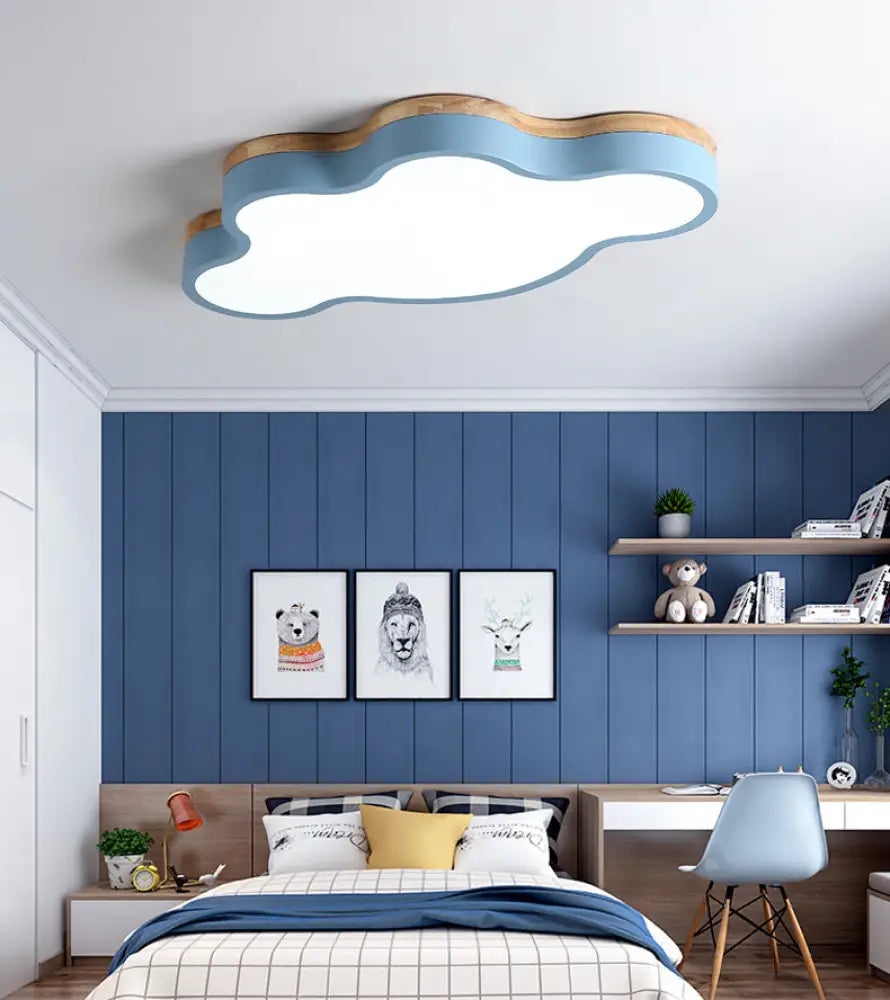 Cloud Flush Mount LED Ceiling Light for Kids Room 20-Inch Metal Fixture Nursery Playroom Bedroom Lighting Toddler Baby Décor | Thomler