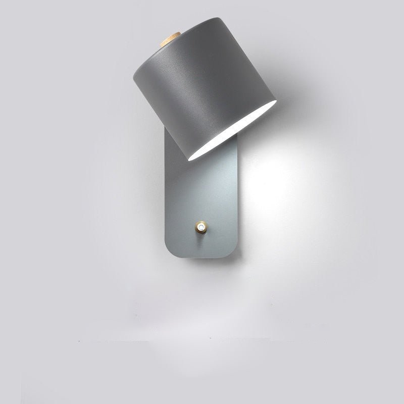 Adjustable Wall Light with Rotating Shade & Integrated Switch – Wood & Metal Fixture for Bedroom, Hallway, Reading | Thomler