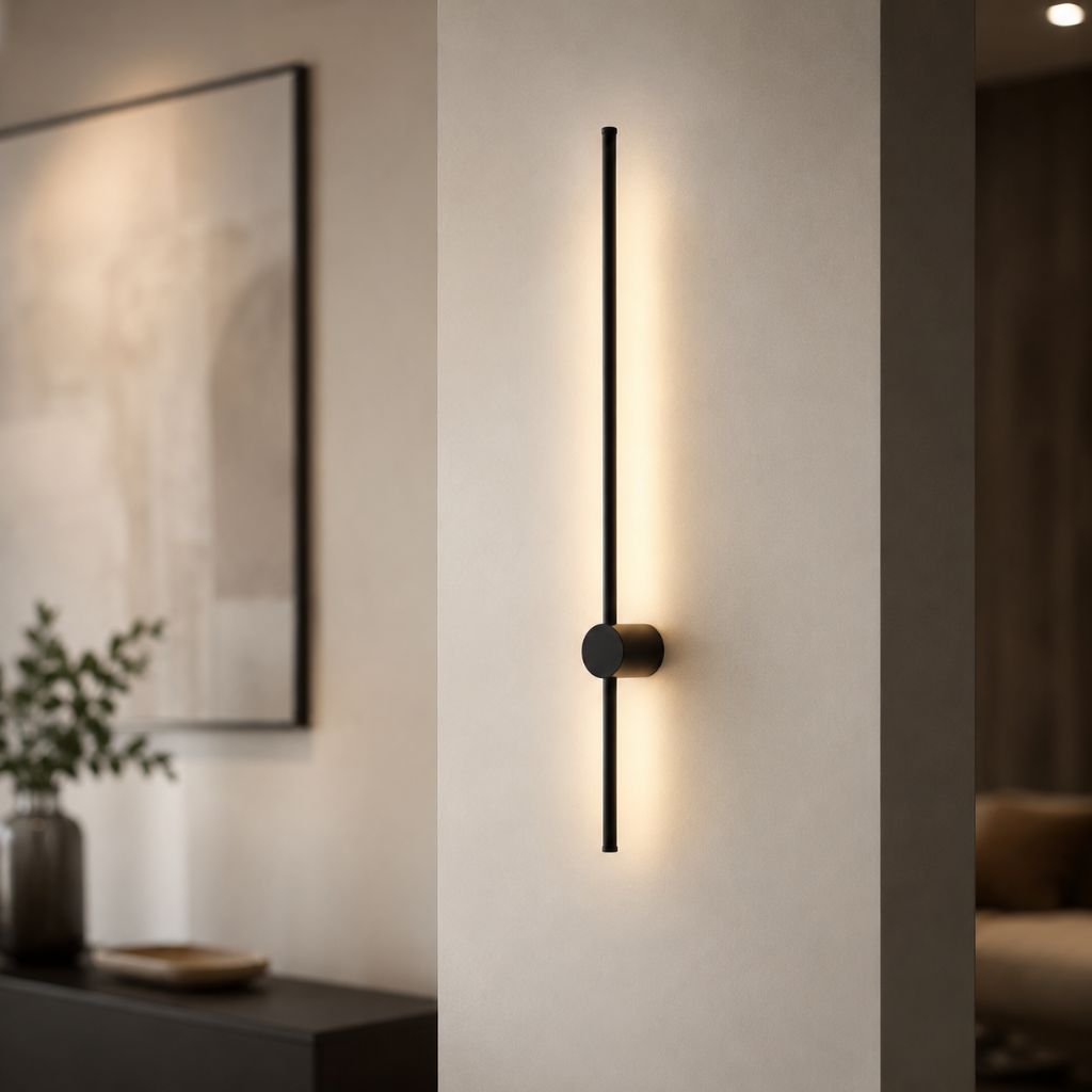 Modern Aluminum LED Wall Light Fixture for Bedroom Living Room Hallway – Adjustable White Lighting Bar Sconce 24-31 inch Decorative | Thomler