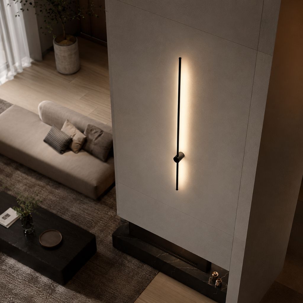 Modern Aluminum LED Wall Light Fixture for Bedroom Living Room Hallway – Adjustable White Lighting Bar Sconce 24-31 inch Decorative | Thomler