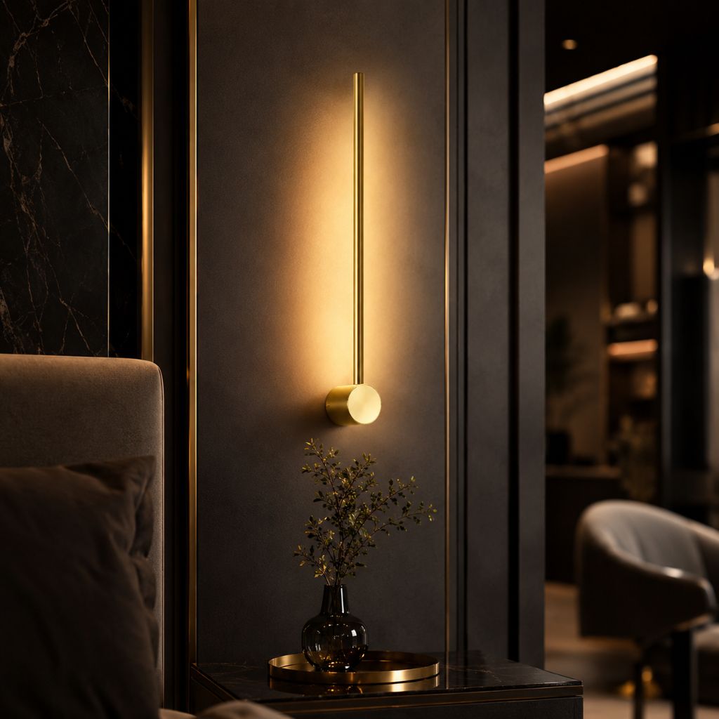 Modern Aluminum LED Wall Light Fixture for Bedroom Living Room Hallway – Adjustable White Lighting Bar Sconce 24-31 inch Decorative | Thomler