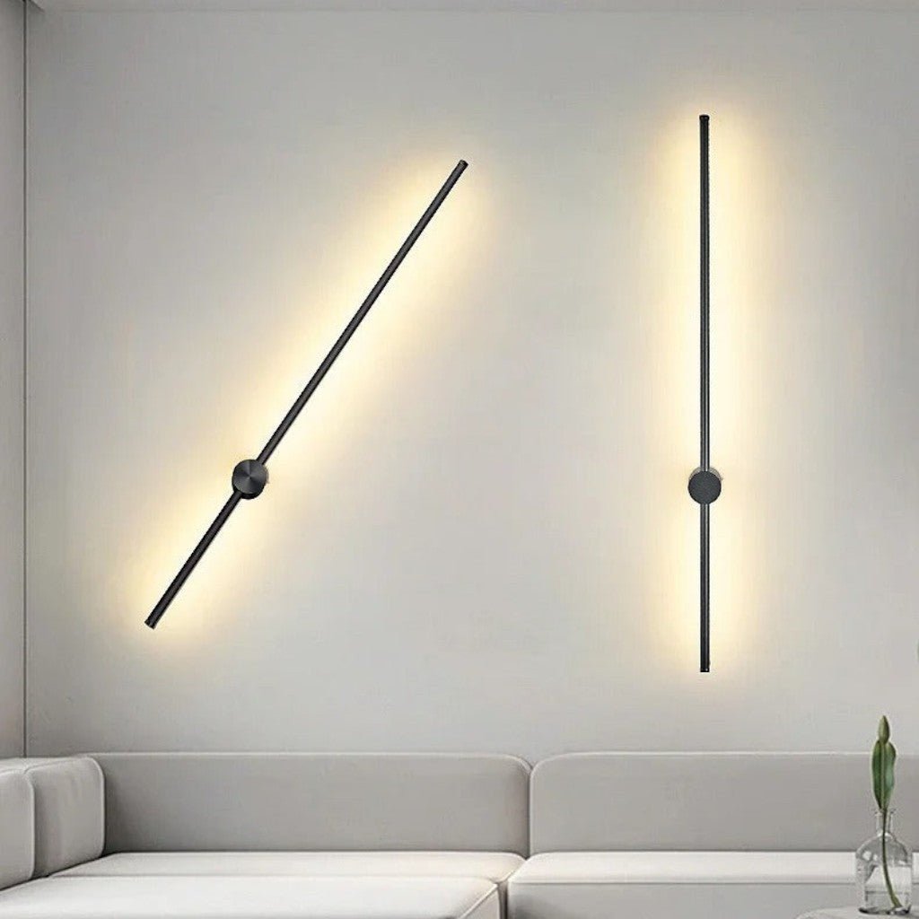 Modern Aluminum LED Wall Light Fixture for Bedroom Living Room Hallway – Adjustable White Lighting Bar Sconce 24-31 inch Decorative | Thomler