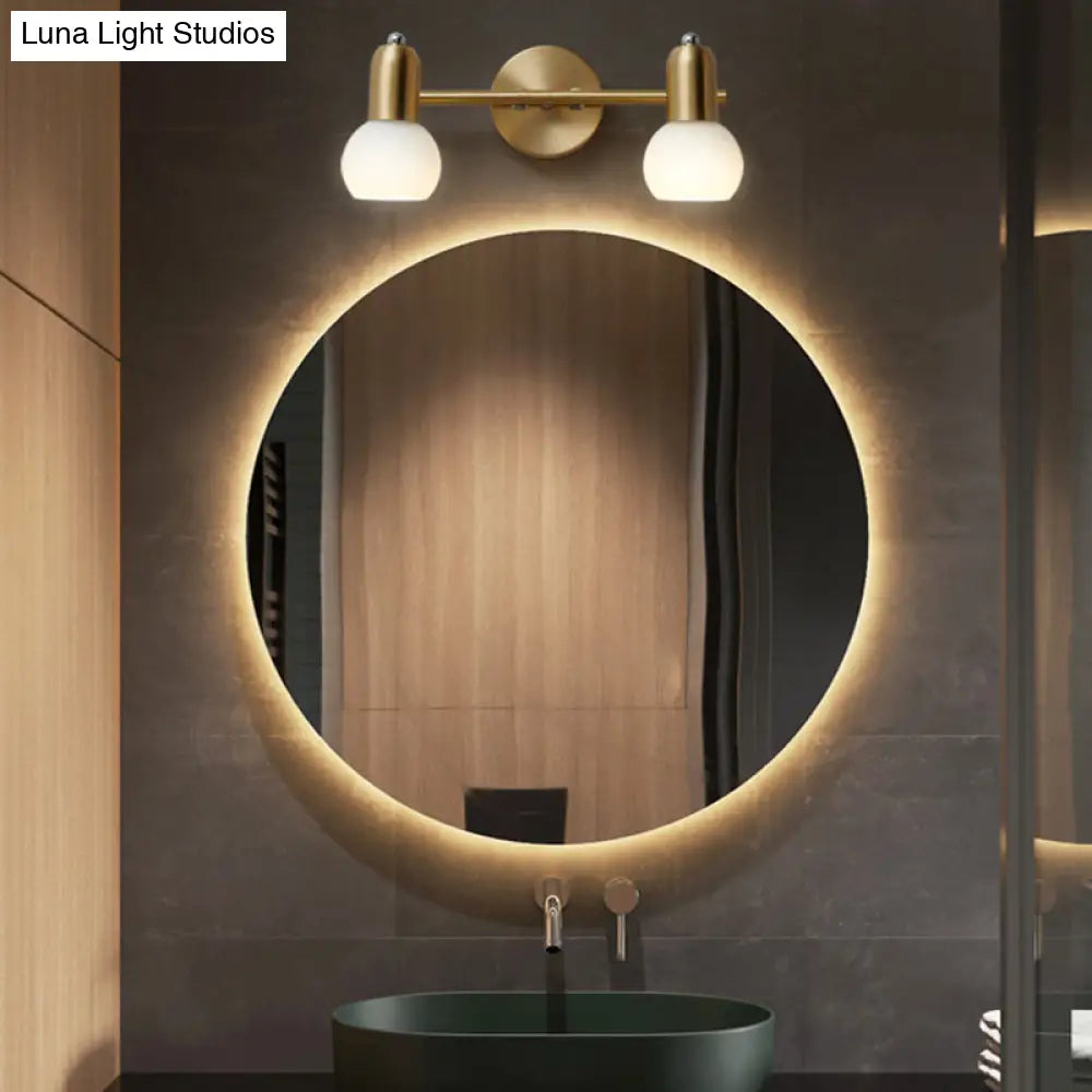 Brass Bathroom Vanity Light Fixture with Glass Shades – Downward Wall Sconce for Powder Room, Hallway & Mirror Lighting | Thomler