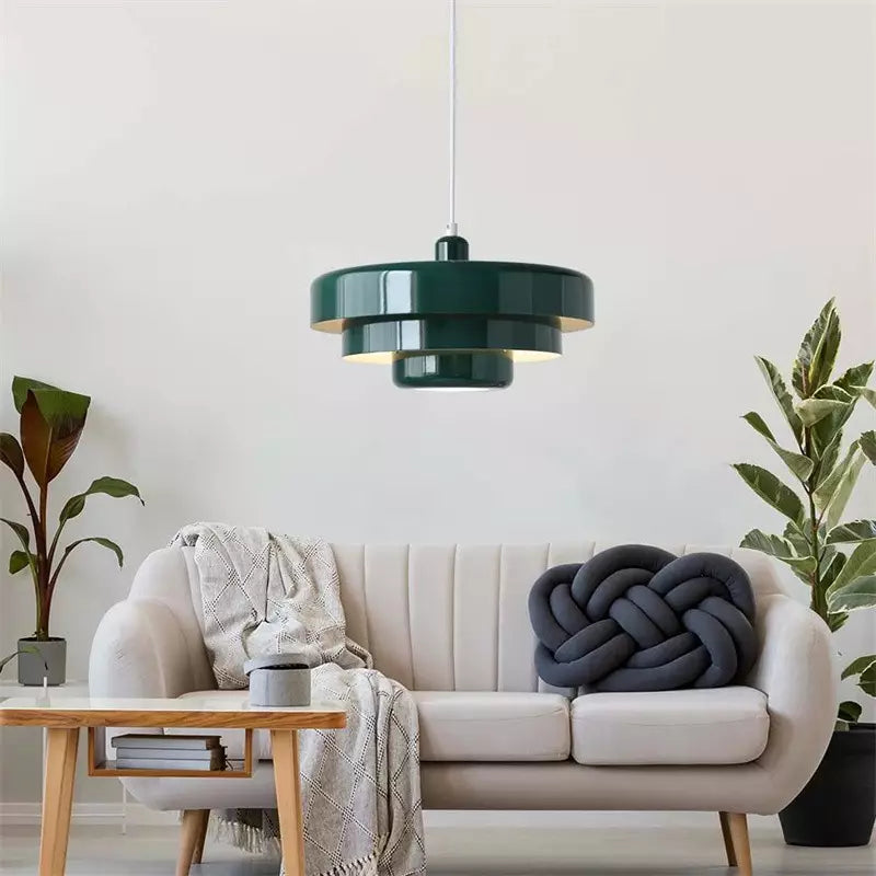 Pendant Light Iron 35.0 cm Orange Gold Black Dining Room Bauhaus Mid Century Industrial Hanging Ceiling Lamp | Thomler