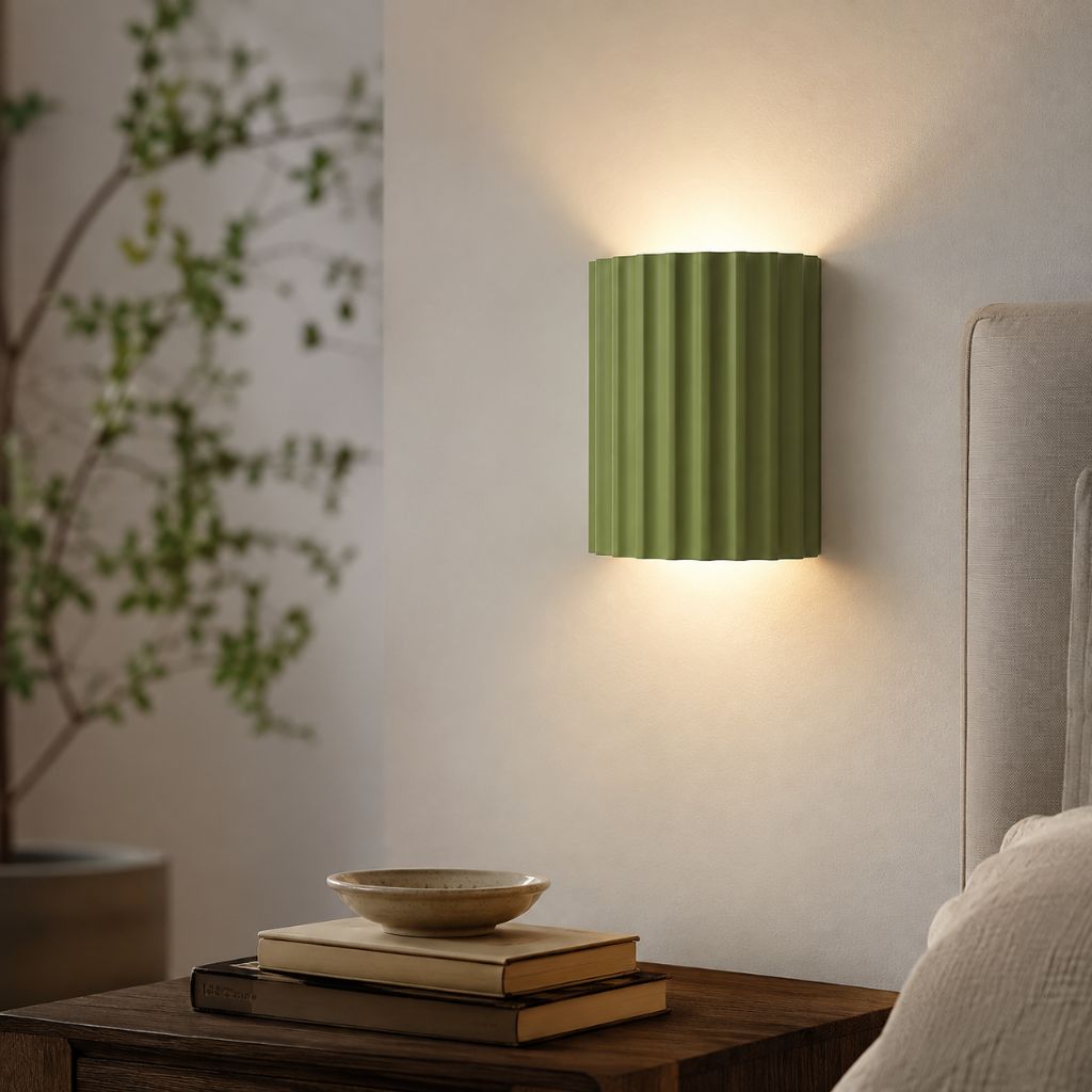Sculptural Resin Wall Light with Up-Down Glow – Soft Pastel Finish for Hallway Bedroom Stairway – G9 LED Included – 5×7 in Sconce | Thomler