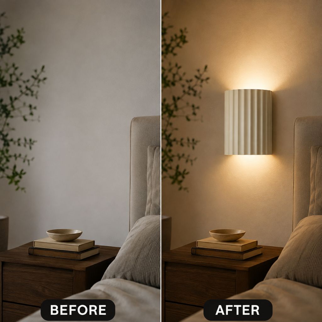 Sculptural Resin Wall Light with Up-Down Glow – Soft Pastel Finish for Hallway Bedroom Stairway – G9 LED Included – 5×7 in Sconce | Thomler