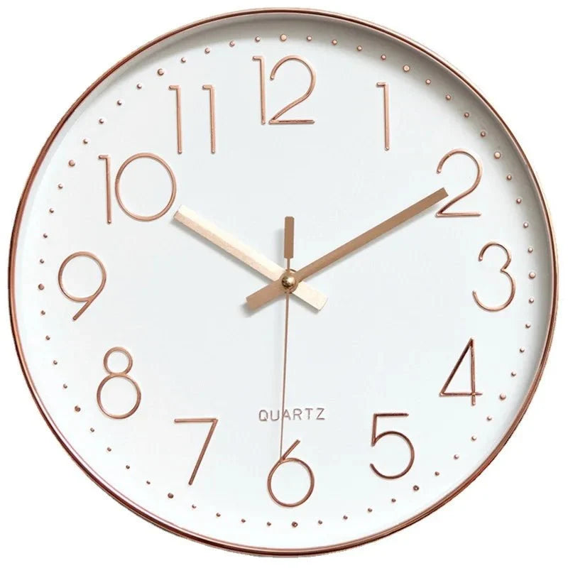 Silent Quartz Wall Clock 12-Inch Modern Round Timepiece for Living Room Bedroom Home Office Decor Easy-Read Face | Thomler