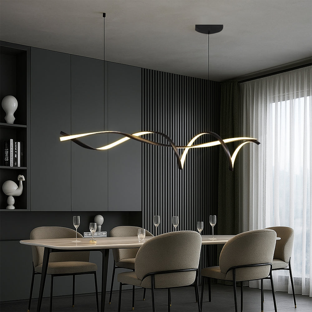 Linear Pendant Light for Kitchen Island and Dining – Adjustable Modern Fixture with E27 Socket – Sleek Metal Design for Contemporary | Thomler