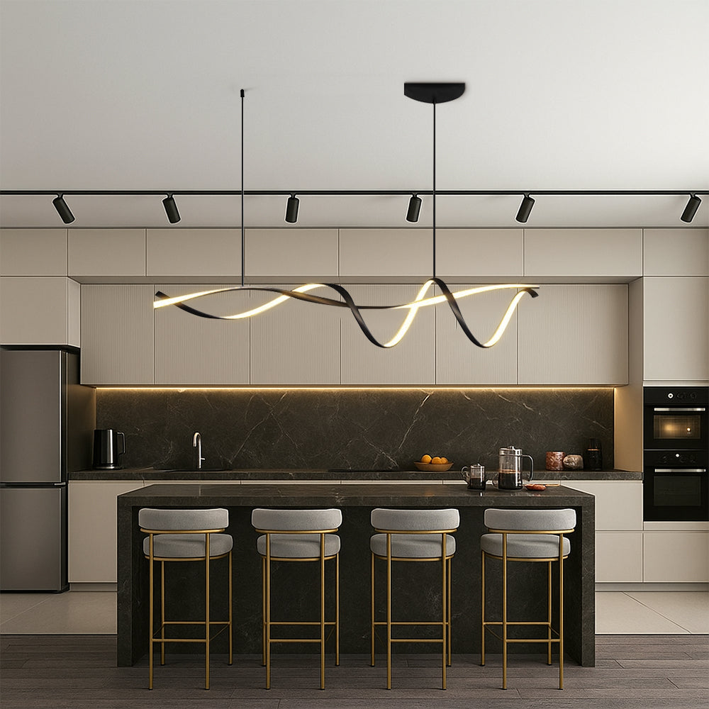 Linear Pendant Light for Kitchen Island and Dining – Adjustable Modern Fixture with E27 Socket – Sleek Metal Design for Contemporary | Thomler