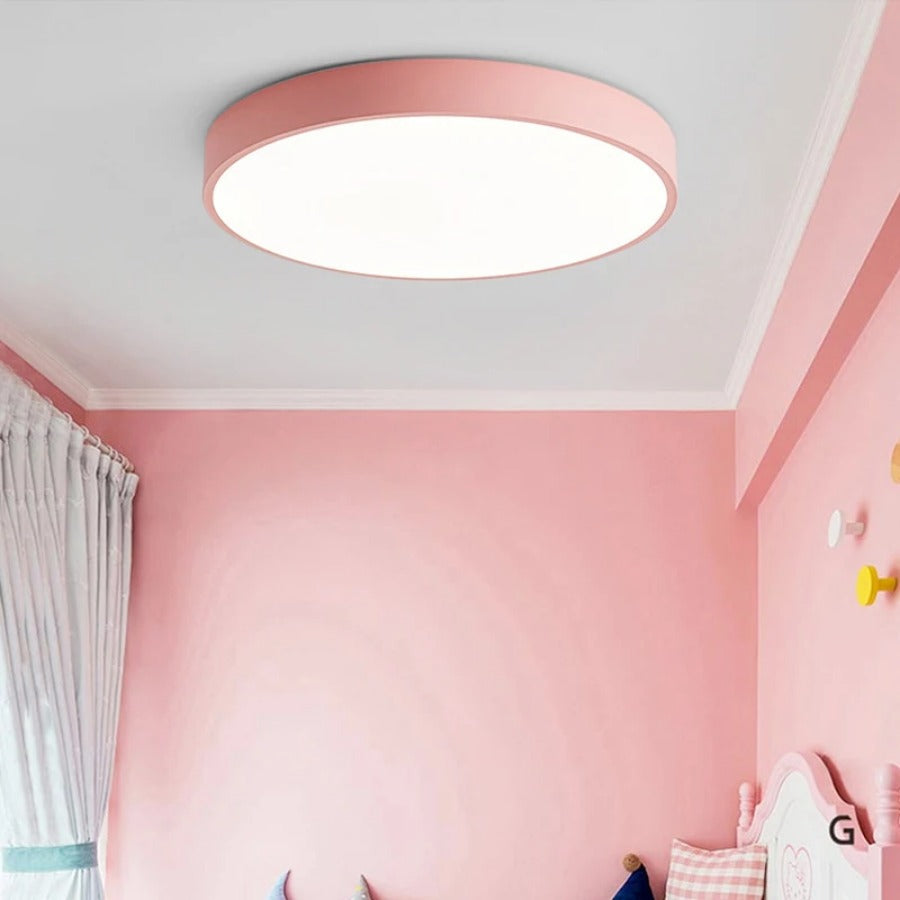Round Wood Ceiling Light Fixture with LED – Scandinavian Style Flush Mount for Bedroom, Study & Hallway – 9" or 12" Diameter – Modern | Thomler