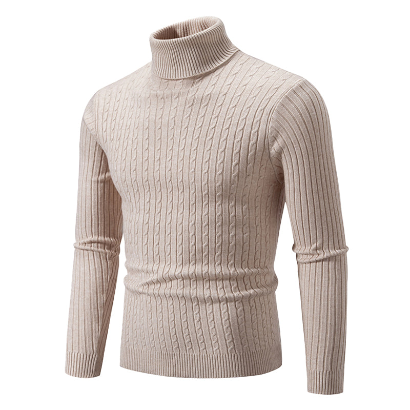 Cable Knit Turtleneck Sweater for Women – Classic Ribbed Pullover Top – Soft Structured Fit for Fall Winter – Timeless Layer | Thomler