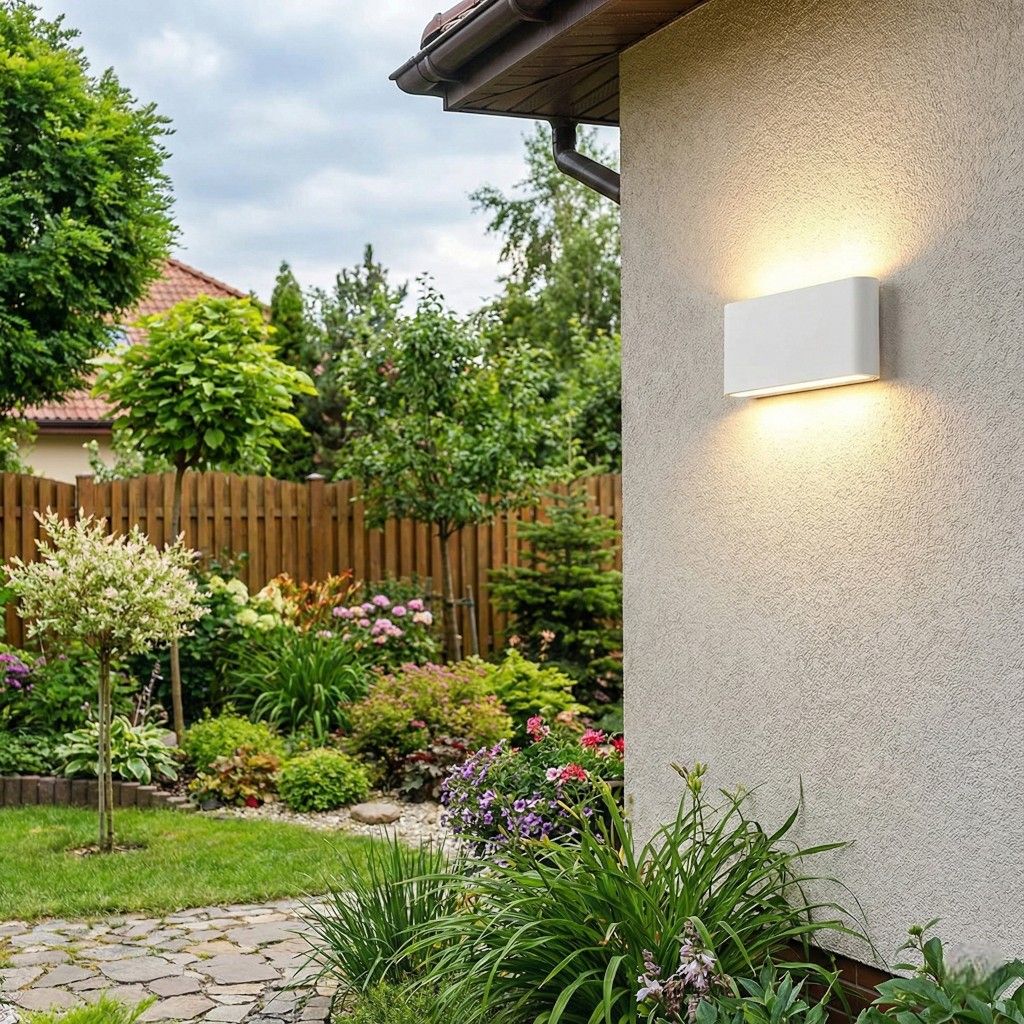 Weatherproof Aluminum Outdoor Wall Sconce Light – Modern Geometric Design for Patio Porch Garden Pathway Exterior Entryway Facade IP65 Rated | Thomler
