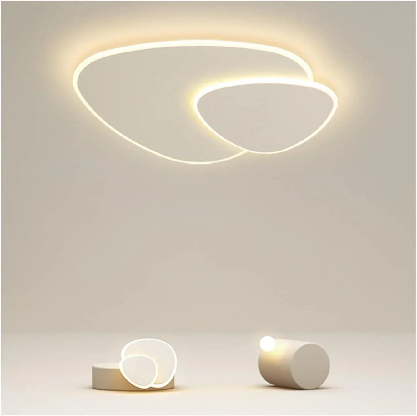 Ceiling Light Metal Acrylic 15.7 in Adjustable White Bedroom Living Room Hallway Multi-Layer Modern LED Fixture | Thomler