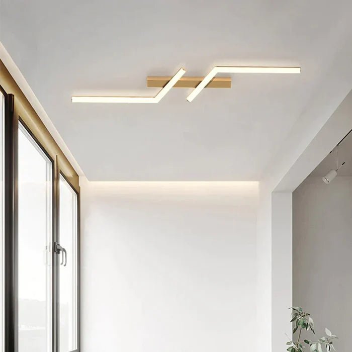 Geometric Zigzag LED Flush Mount Ceiling Light – Modern Angular Design for Living Room, Bedroom & Office | Thomler