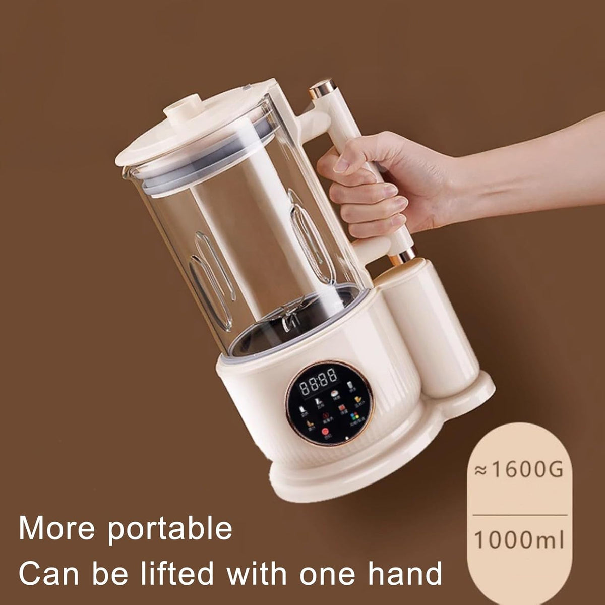 Plant-Based Milk Maker Machine – Automated Blending System for Almond, Oat & Soy – 12-Blade Steel Grinder, Self-Clean, Timer & 8 Programs | Thomler