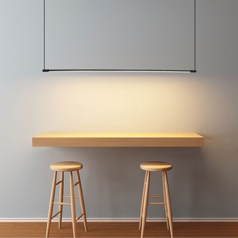 Sleek Linear Hanging Fixture with Acrylic Diffuser for Dining & Living Spaces – Modern Hardwired Ceiling Suspension | Thomler