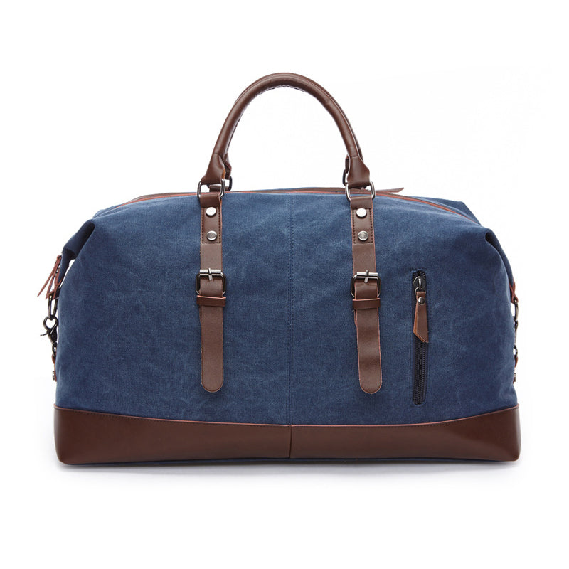 Leather Canvas Weekend Travel Bag for Men & Women – Vintage Style Overnight Duffel with Waterproof Coating | Thomler