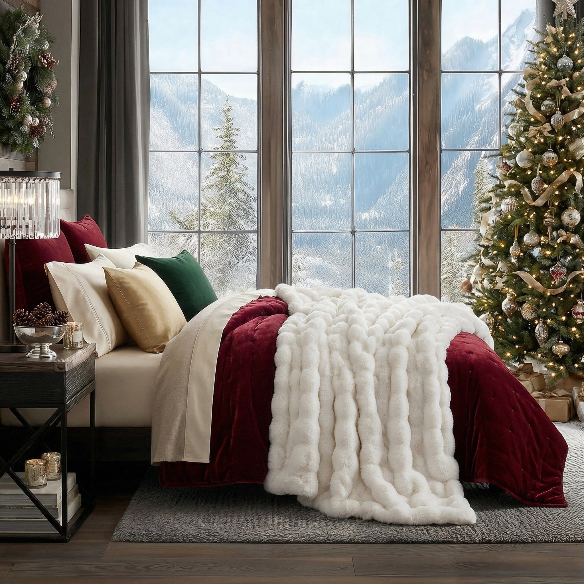 Plush Faux Fur Throw Blanket with Silky Soft Texture for Couch, Bed & Living Room Decor in Multiple Colors | Thomler