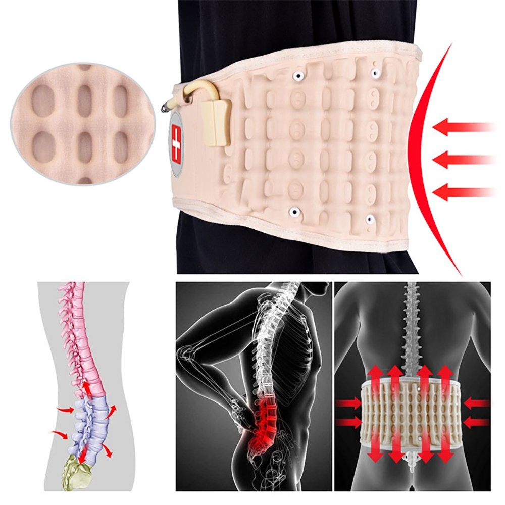 Lumbar Traction Brace for Lower Back Pain Relief – Inflatable Spinal Decompression Device for Men & Women | Thomler