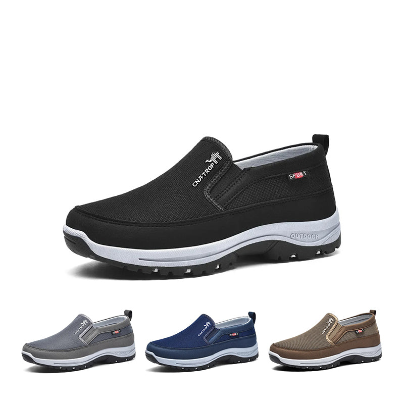 Men's Orthopedic Slip-On Walking Shoes with Arch Support & Cushioned Sole for Plantar Fasciitis Relief, All-Day Comfort Sneakers for | Thomler