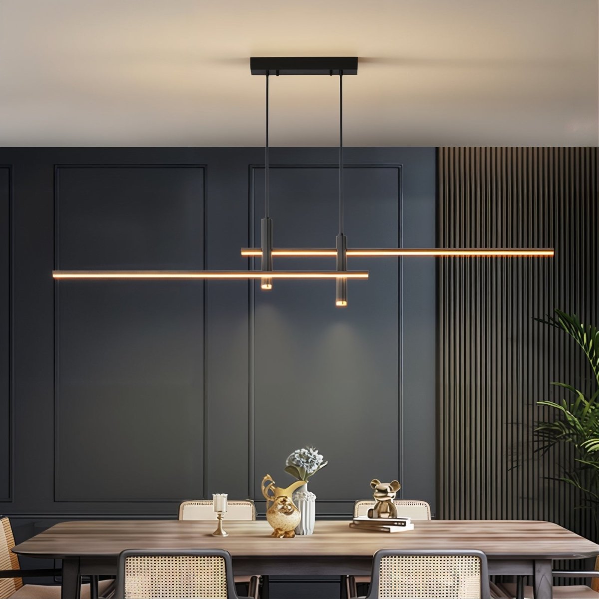 Sleek Overhead LED Bar Fixture with Height-Adjustable Cable for Countertops & Dining Spaces | Thomler