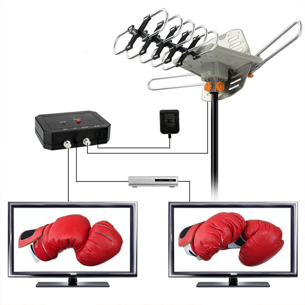 4K Digital TV Antenna for Outdoor Use – Long-Range UHF VHF Signal Reception with 360° Rotation & Remote Control | Thomler