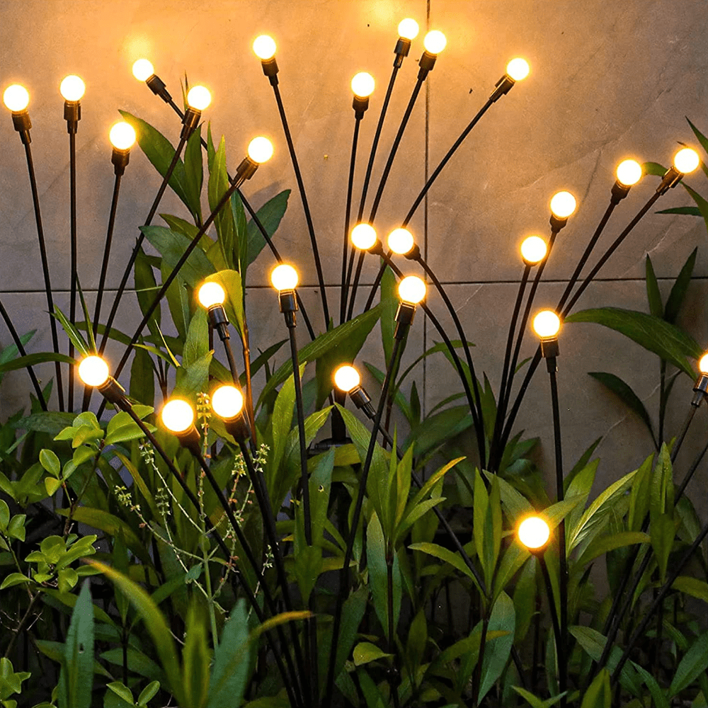 Solar-Powered Garden Stake Lights with Firefly LED Effect – IP65 Weather-Resistant Decorative Pathway Lighting for Yards, Flower Beds & | Thomler