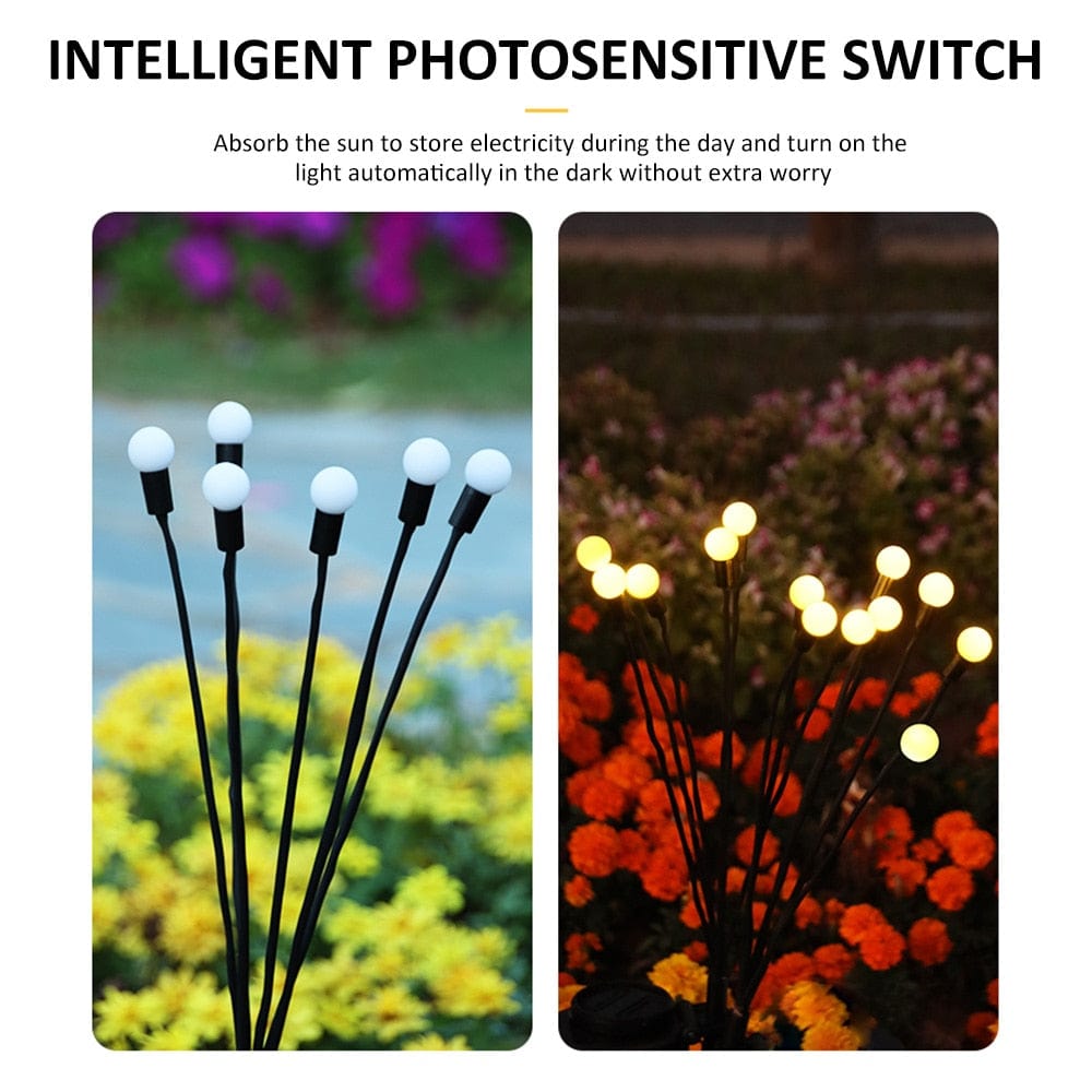 Solar-Powered Garden Stake Lights with Firefly LED Effect – IP65 Weather-Resistant Decorative Pathway Lighting for Yards, Flower Beds & | Thomler
