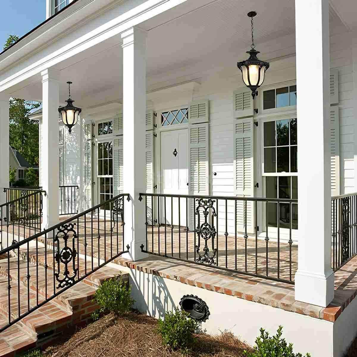 Farmhouse Hanging Lantern IP65 Weatherproof Glass Shade for Porch Entryway Patio Deck Pergola Garden Pathway Exterior Hardwired 5W LED 485 | Thomler