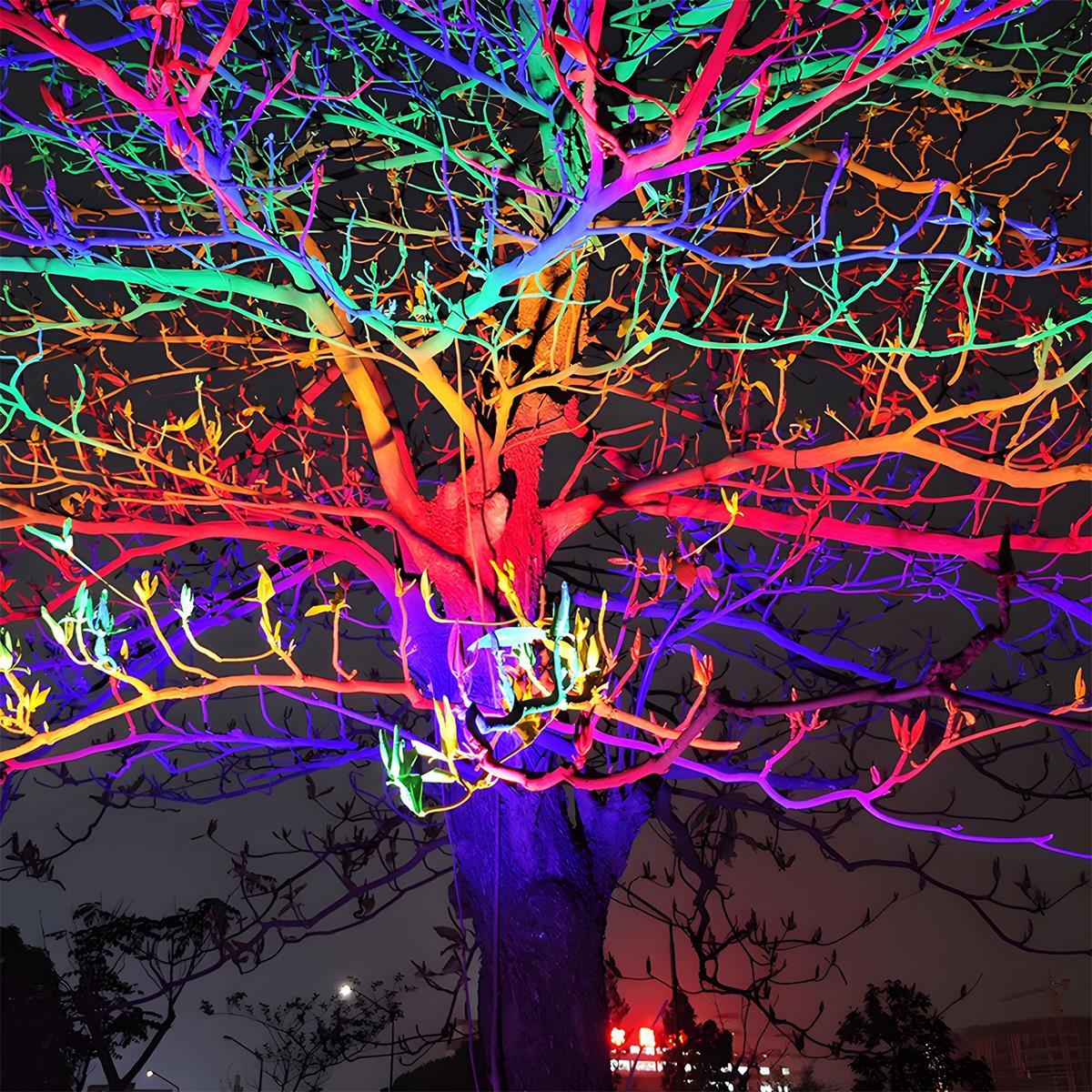Color-Changing LED Uplight for Trees & Gardens – Weatherproof Aluminum Flood Light with RGB Controls | Thomler