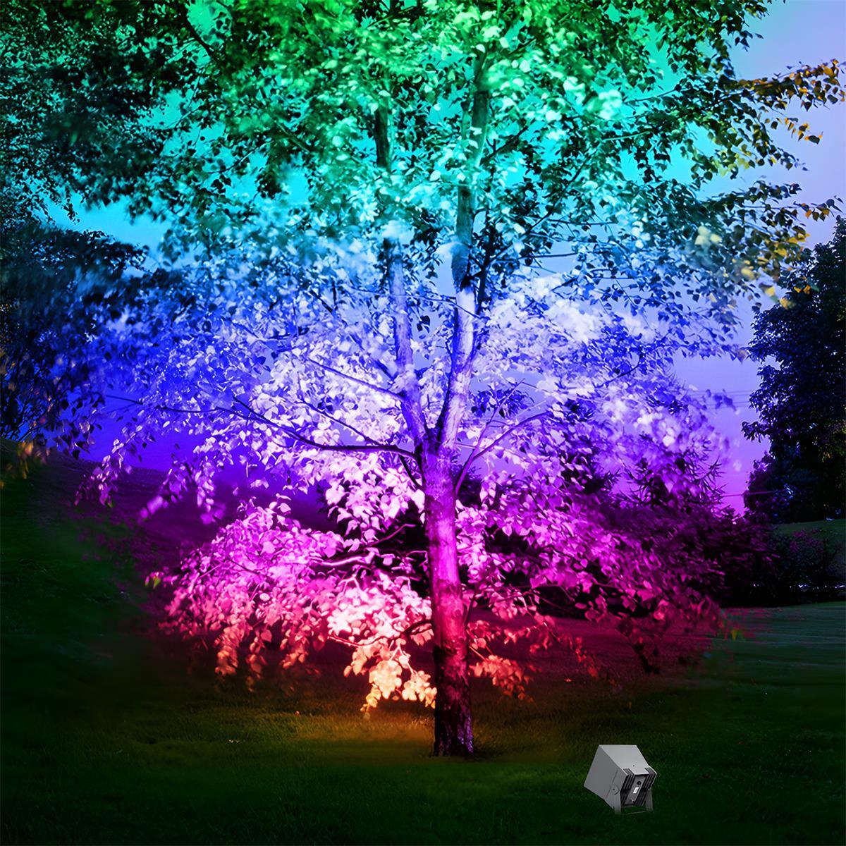 Color-Changing LED Uplight for Trees & Gardens – Weatherproof Aluminum Flood Light with RGB Controls | Thomler
