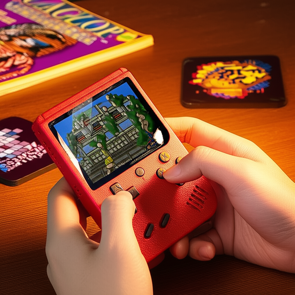 Game Console Plastic 7 Hours Portable Retro Gaming 400 Games TV Output Handheld Entertainment Travel Arcade System | Thomler