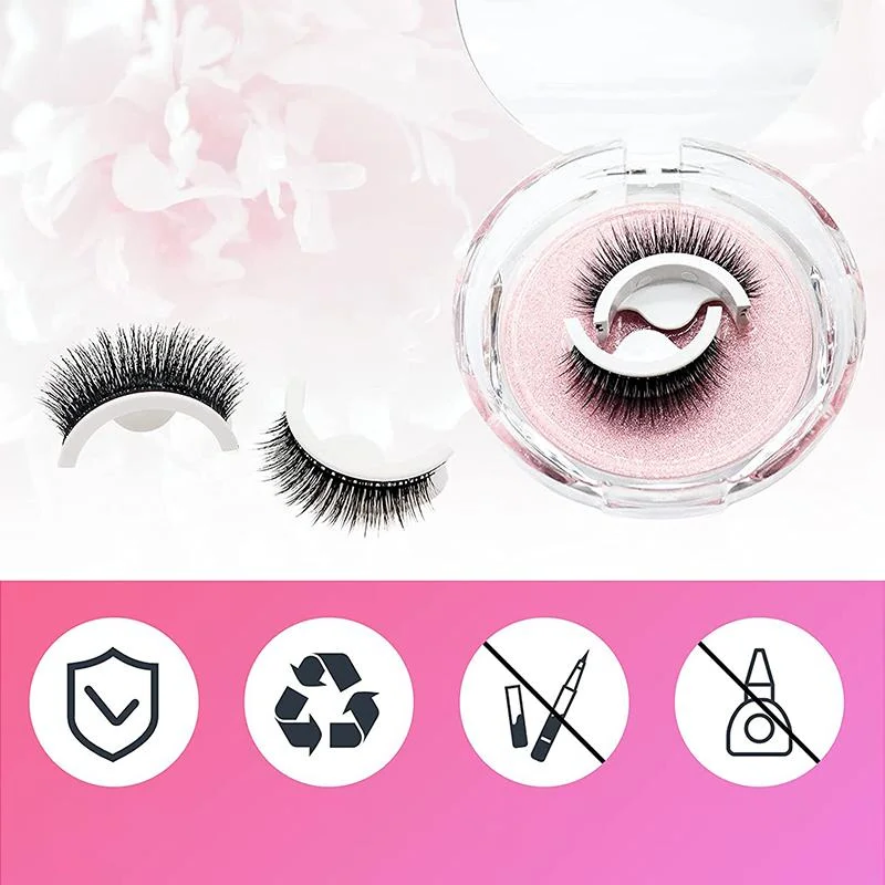 Stick-On False Lashes Reusable No Glue Fake Eyelashes Self-Adhesive Strip Lashes Natural Look Washable Falsies for Everyday | Thomler