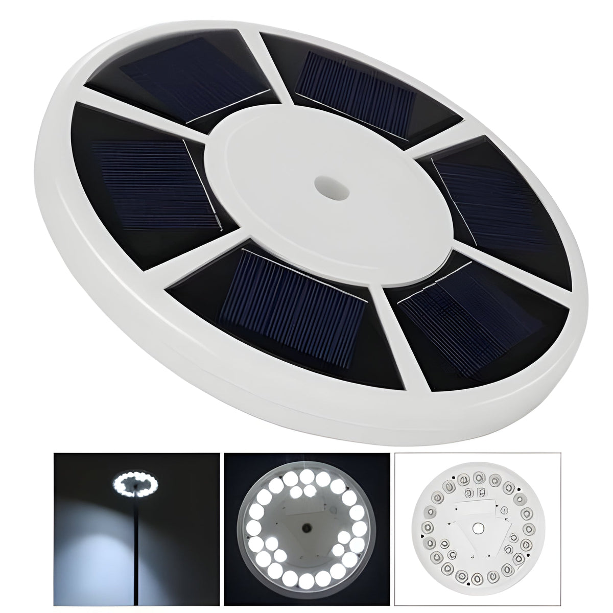 Automatic Dusk-to-Dawn Flagpole Topper Light Solar 26 LED 700 Lumen Waterproof Outdoor Lighting for Yard Garden Residential | Thomler