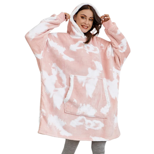 Oversized Wearable Throw with Hood & Front Pocket for Couch Lounging, Streaming & Staying Warm Indoors or Outdoors | Thomler