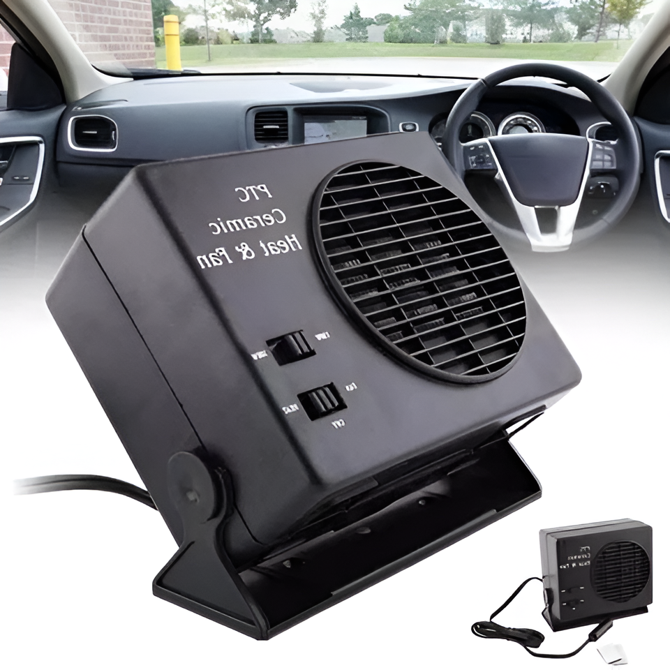 Portable 12V Vehicle Heater with Dual Power Settings 150W 300W Ceramic Element for Winter Warmth & Defrosting Windshields in Cars, Trucks, R | Thomler