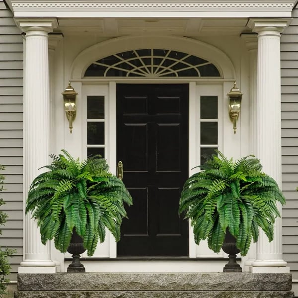 Hanging Faux Fern Plant Set – UV-Proof Outdoor Greenery 18-Piece Waterproof Vine Bundle for Patio Pergola Fence Garden Porch Decor Indoor | Thomler