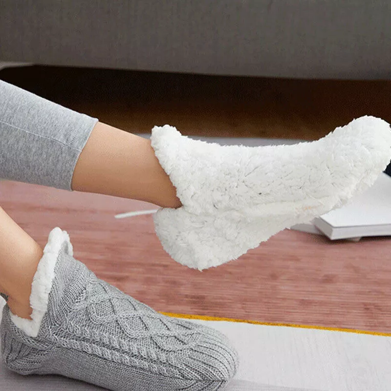 Women's Cozy Fleece House Socks with Gripper Bottoms – Soft Thermal Slipper Socks for Bedroom, Lounge & Sleep | Thomler