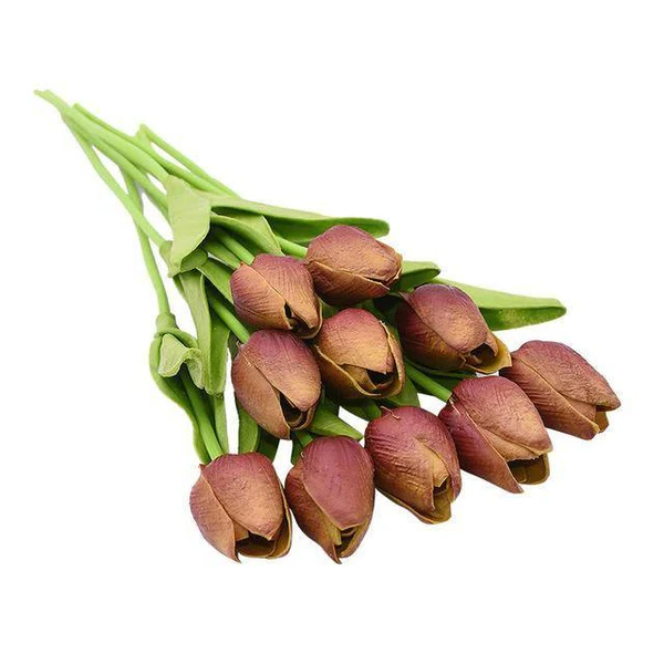 Silk Tulip Stems Set – Lifelike Petals & Leaves – Indoor Decor Arrangement Bouquet – No Watering Required | Thomler