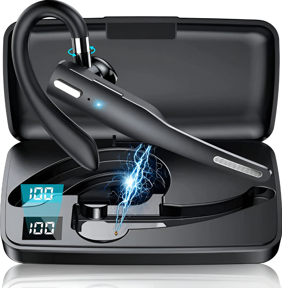 Over-Ear Bluetooth Headset with Dual Microphone Noise Reduction for Calls and Work | Professional Hands-Free Earpiece for Truckers Drivers R | Thomler