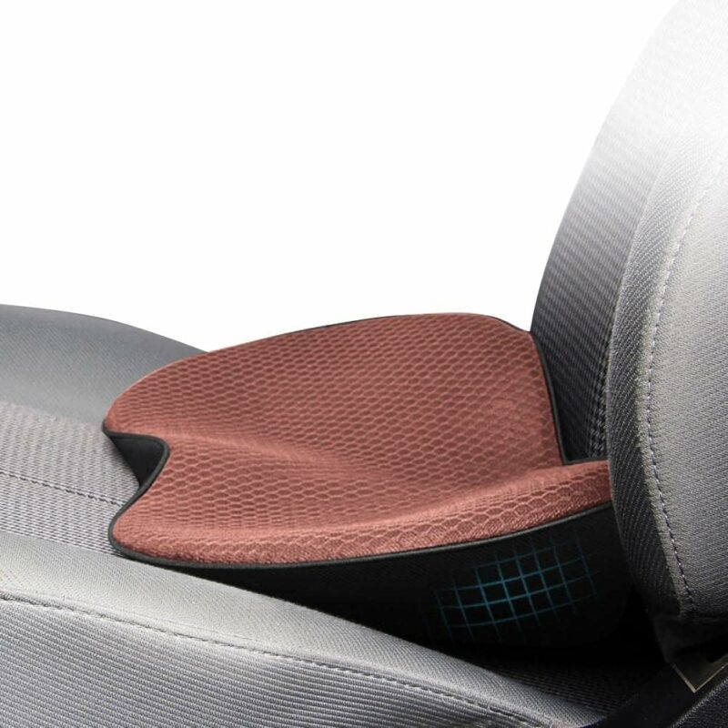 Memory Foam Driver Booster Seat Pad 3.5 Inch Elevation Cushion for Shorter Drivers Enhanced Visibility Lumbar Support Black Beige Brown Red | Thomler