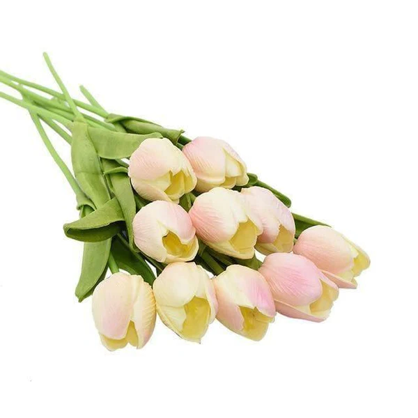 Silk Tulip Stems Set – Lifelike Petals & Leaves – Indoor Decor Arrangement Bouquet – No Watering Required | Thomler