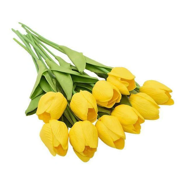Silk Tulip Stems Set – Lifelike Petals & Leaves – Indoor Decor Arrangement Bouquet – No Watering Required | Thomler