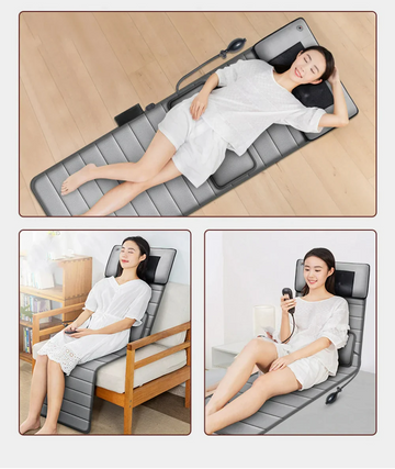 Electric Massage Pad with Heat Therapy – Vibrating Cushion Mat for Back, Neck & Body – 9 Intensity Levels – Carbon Fiber Heating Technology | Thomler