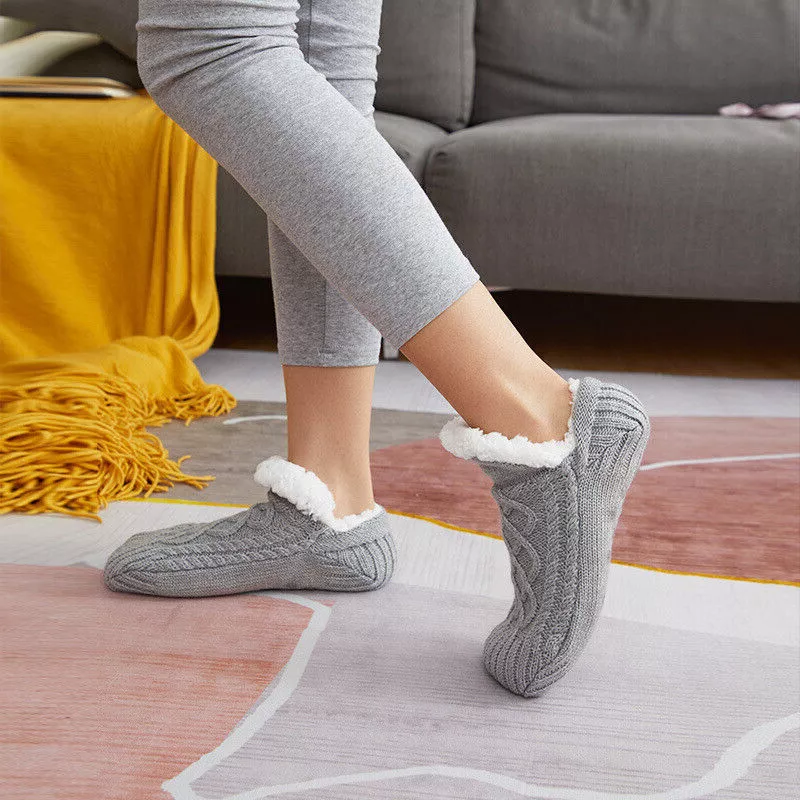 Women's Cozy Fleece House Socks with Gripper Bottoms – Soft Thermal Slipper Socks for Bedroom, Lounge & Sleep | Thomler