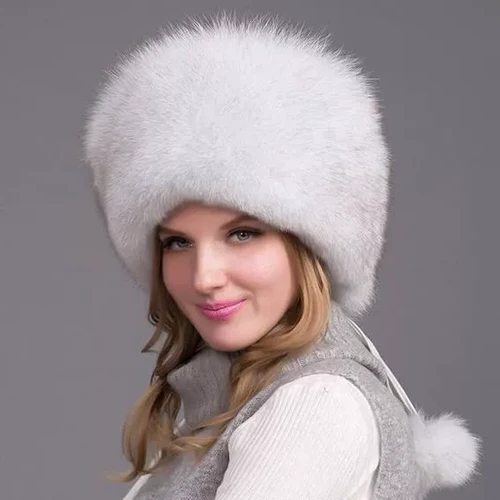 Genuine Fox Fur Winter Hat with Ear Flaps – Full-Coverage Luxury Cold-Weather Cap for Women | Thomler